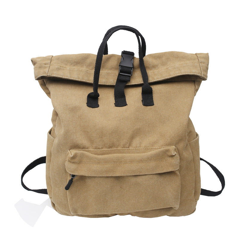 Stylische Roll-Top Canvas-Rucksack Brehn