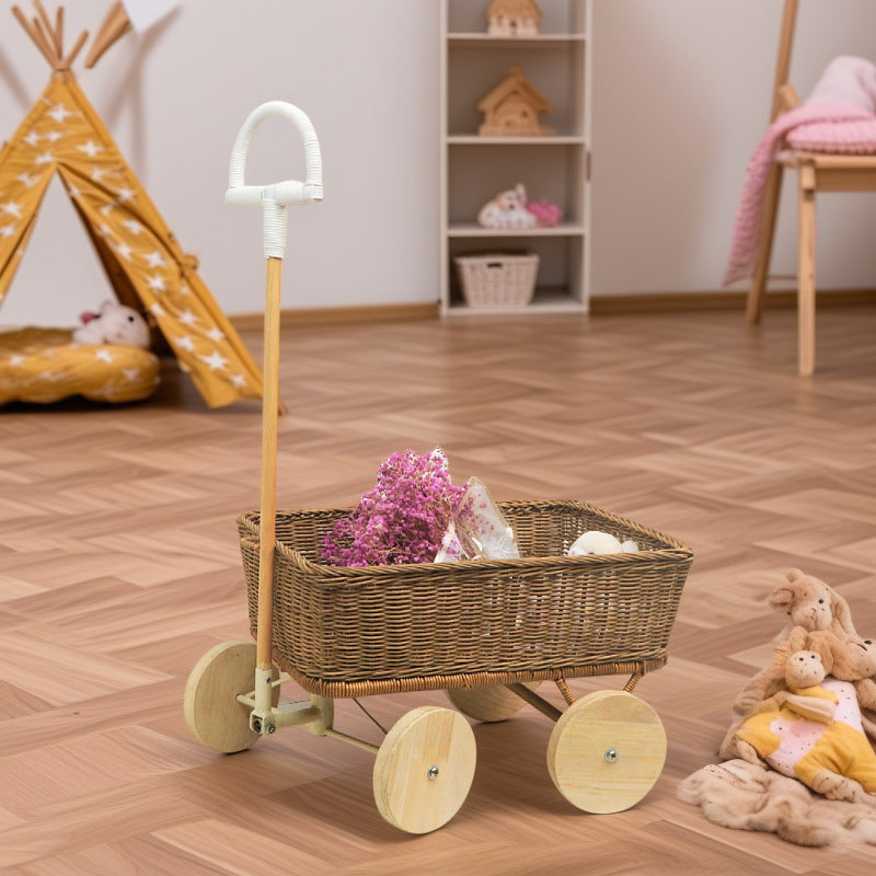Handgefertigter Woven Storage Cart Brehn