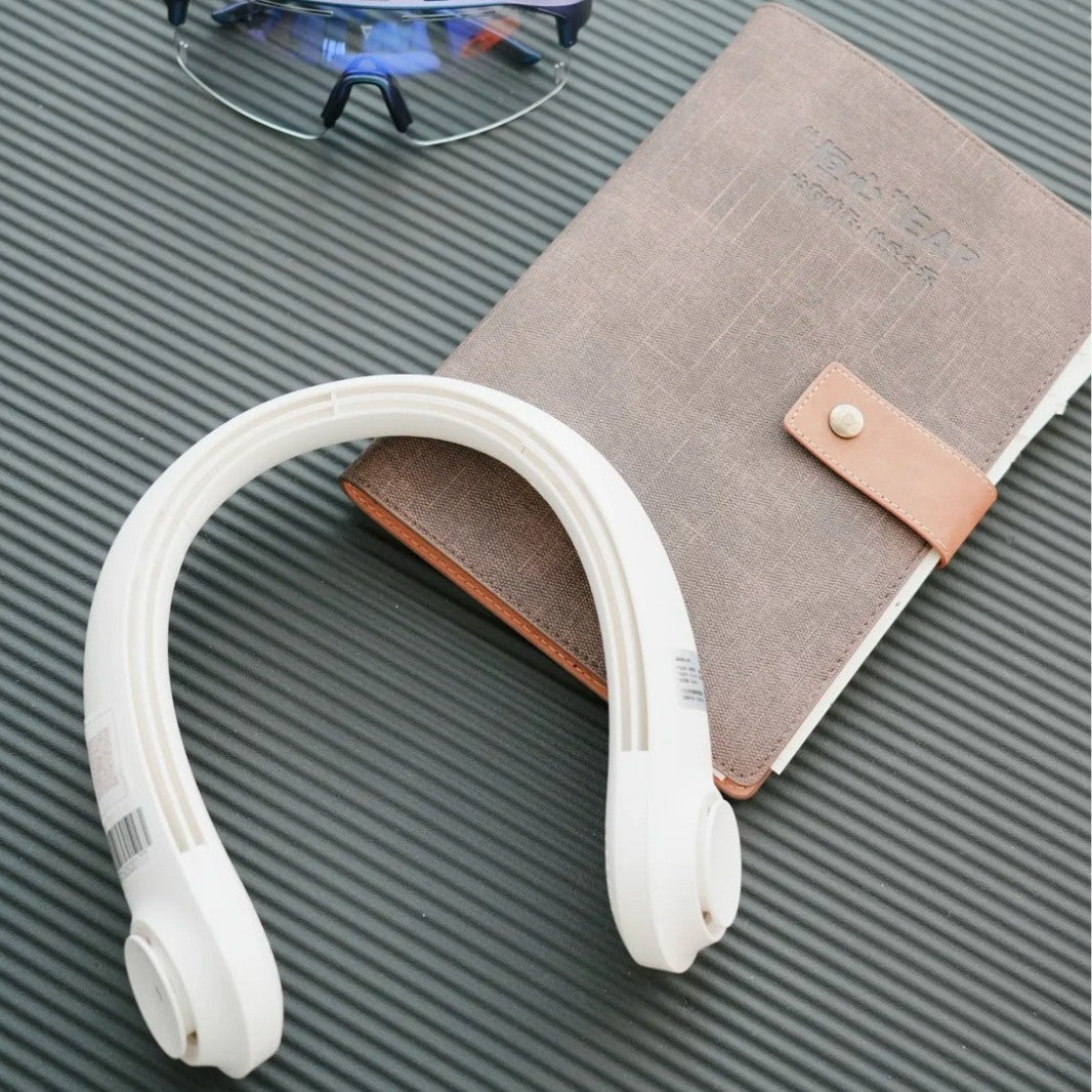 Unisex nan ergonomischer Nackenventilator bladlos mit wiederaufladbarem Akku leisem Motor und verstellbarem Luftstrom Brehn