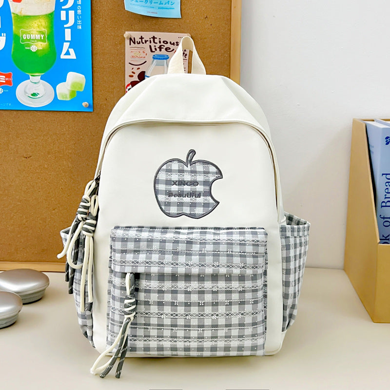 Vintage-Stil Gingham-Muster Rucksack Brehn
