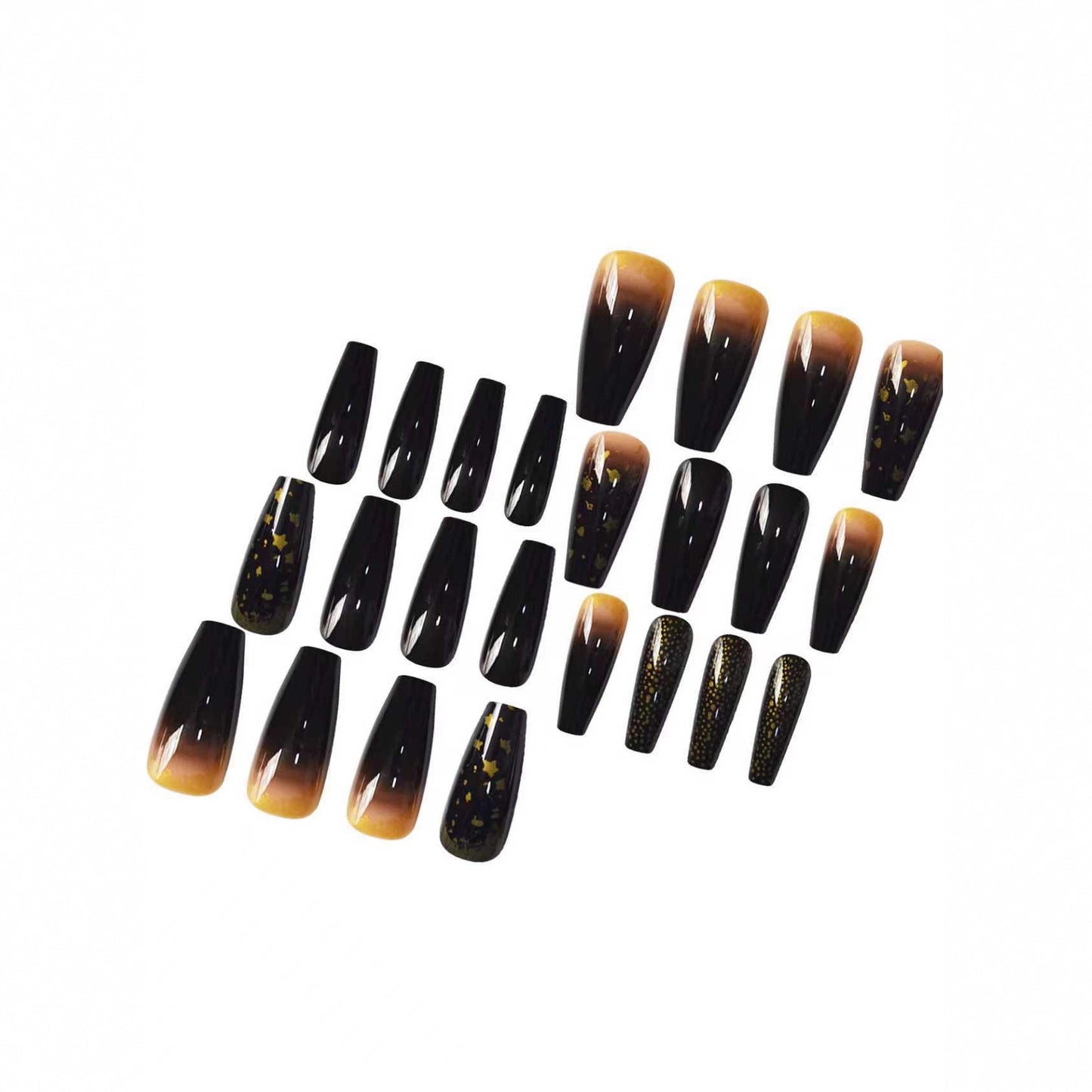 Glamouröse von einem sternenklaren Nachthimmel inspirierte Press-On Nagelset Brehn