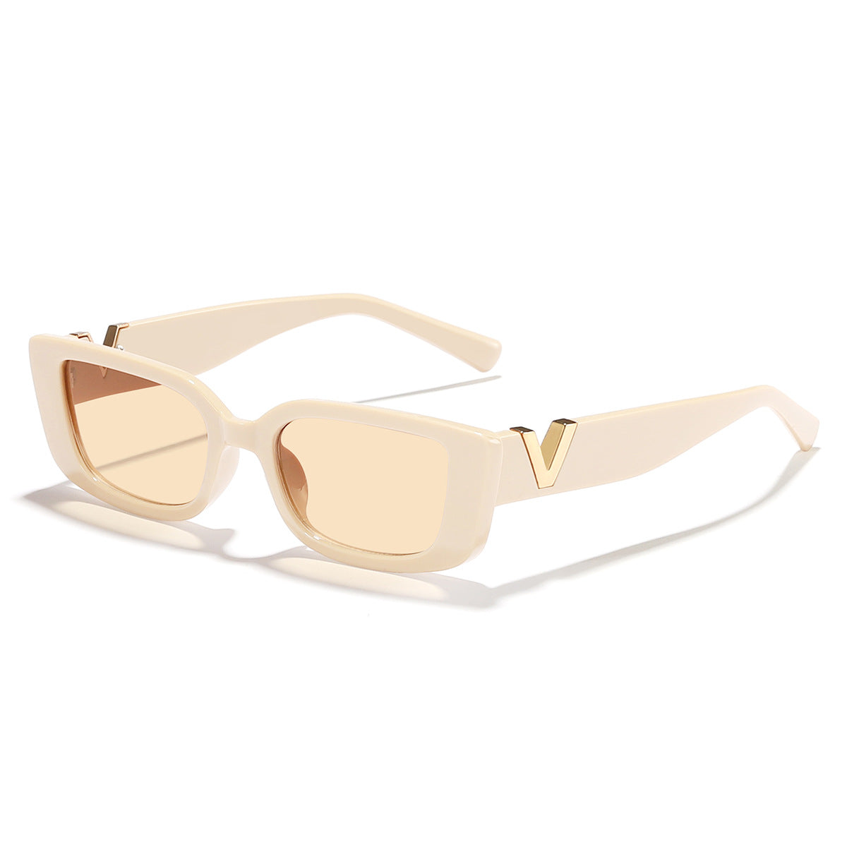 Damen modische quadratische Sonnenbrille mit goldenen Akzenten Brehn