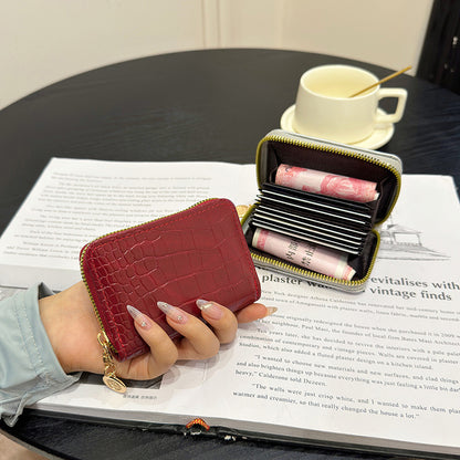 Kompakte Krokodilstruktur-Reißverschluss-Wallet