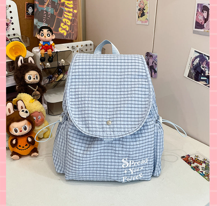 Karierter leichter Schulrucksack