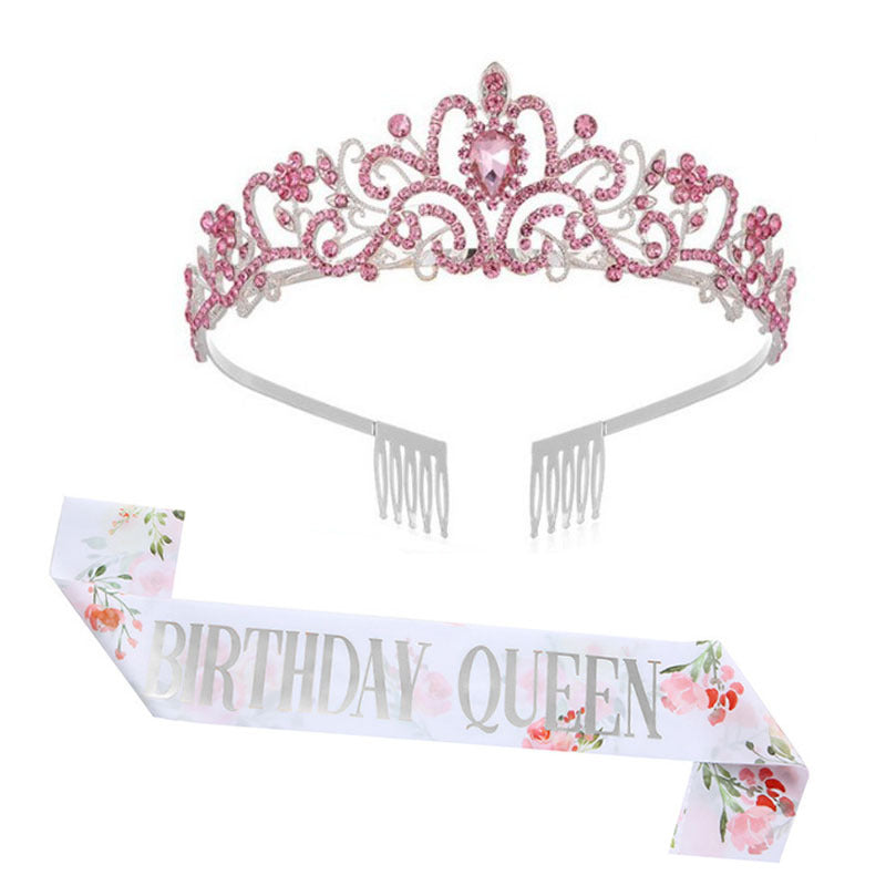 Damen Festliche Krone mit eleganter Schärpe Brehn