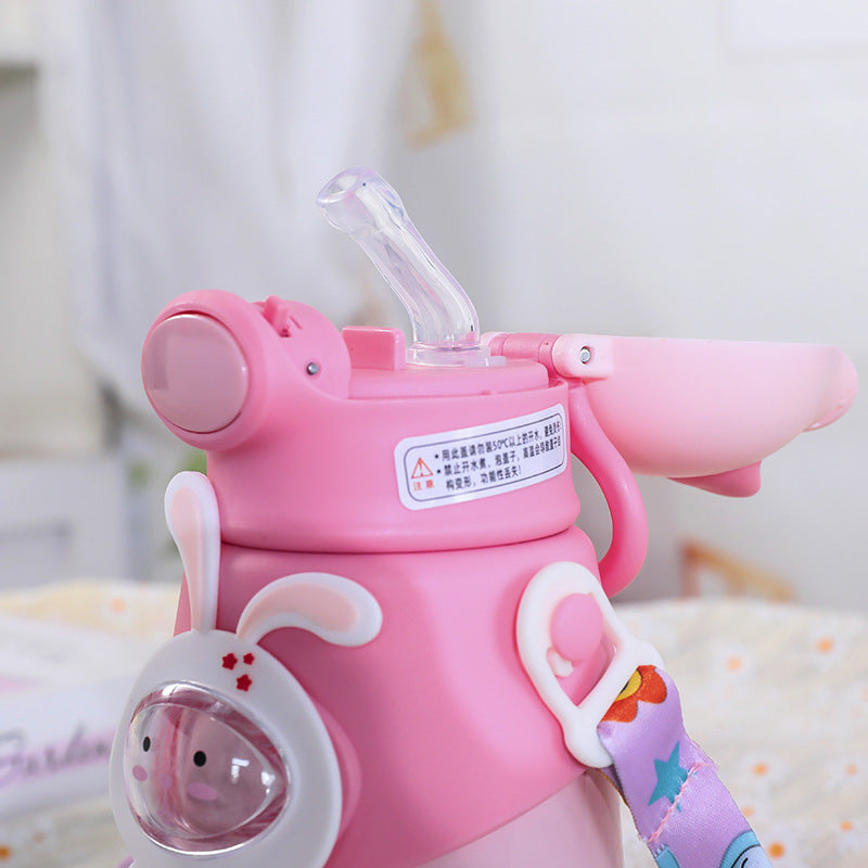 Damen Isolierflasche mit witzigem Tierdesign und integriertem Tragegurt Brehn