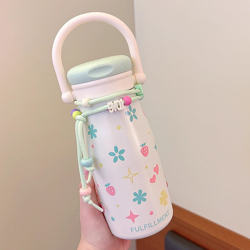 Damen kreative Trinkflasche mit lustigem Design und praktischer Schnur Brehn