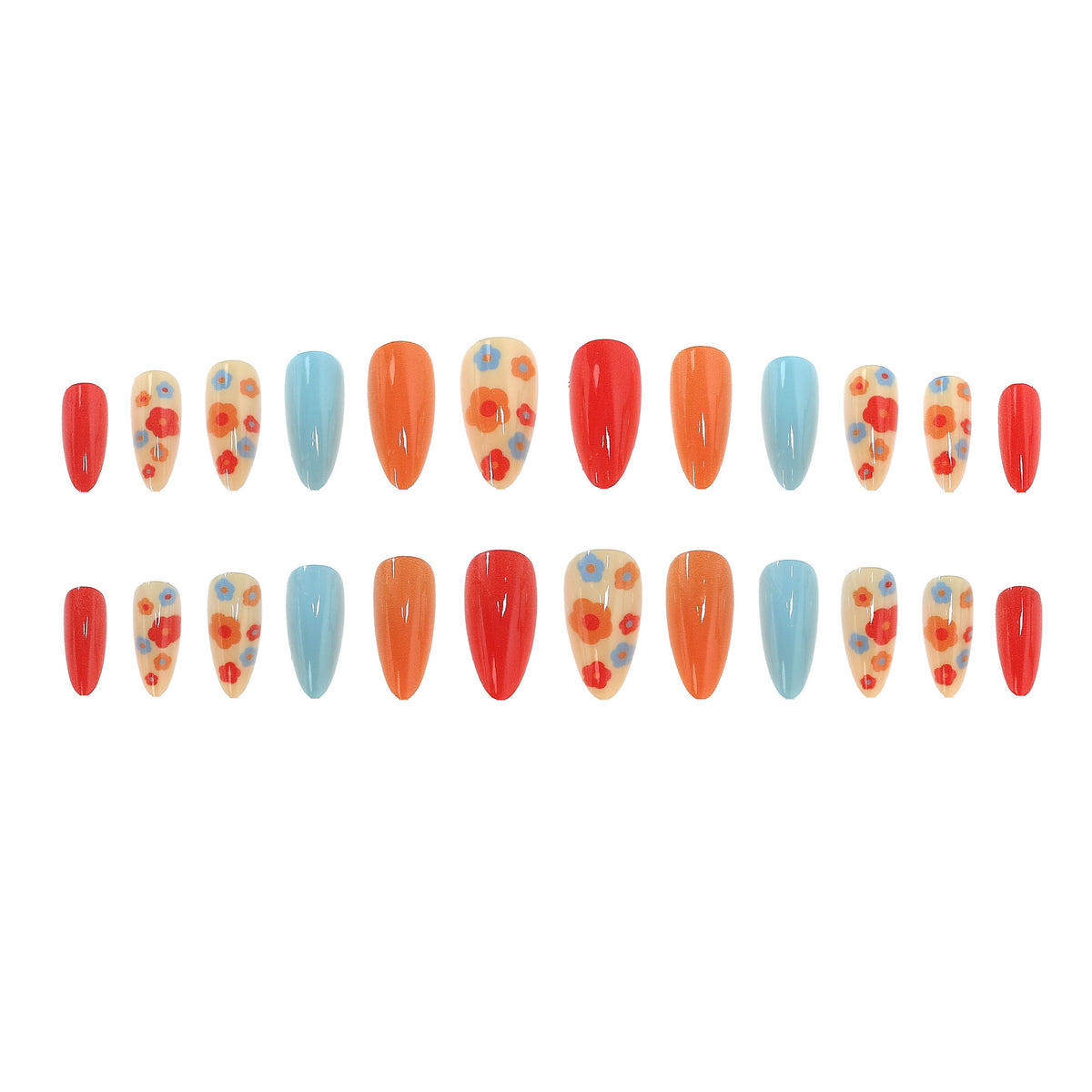 Bunte Blumen Nagelkunst