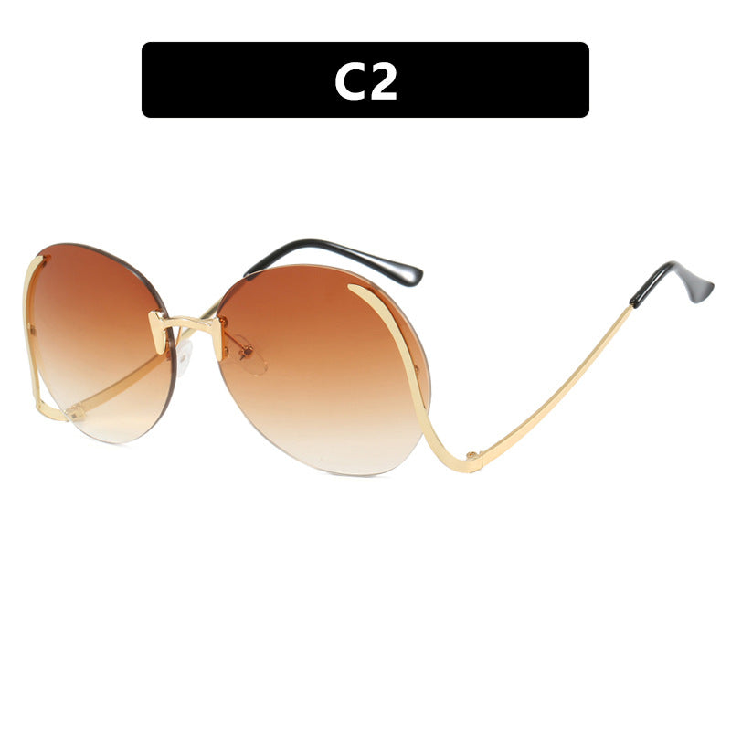 Damen luxuriöse Oversized-Sonnenbrille mit innovativem Rahmen und UV-Schutz Brehn