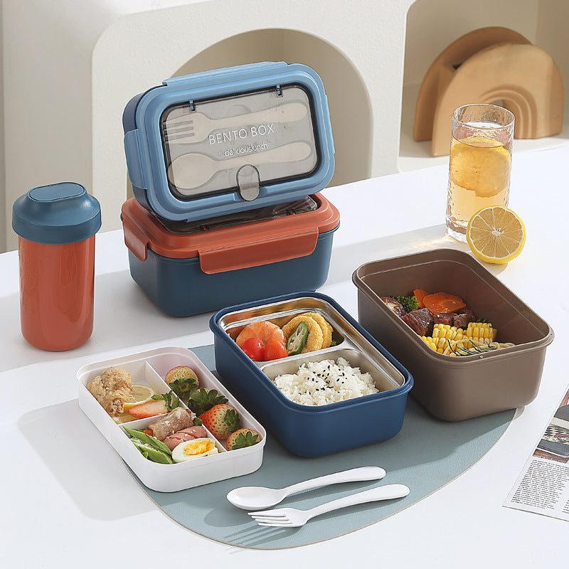Multi-Compartment Bento Lunchbox mit integrierten Besteck