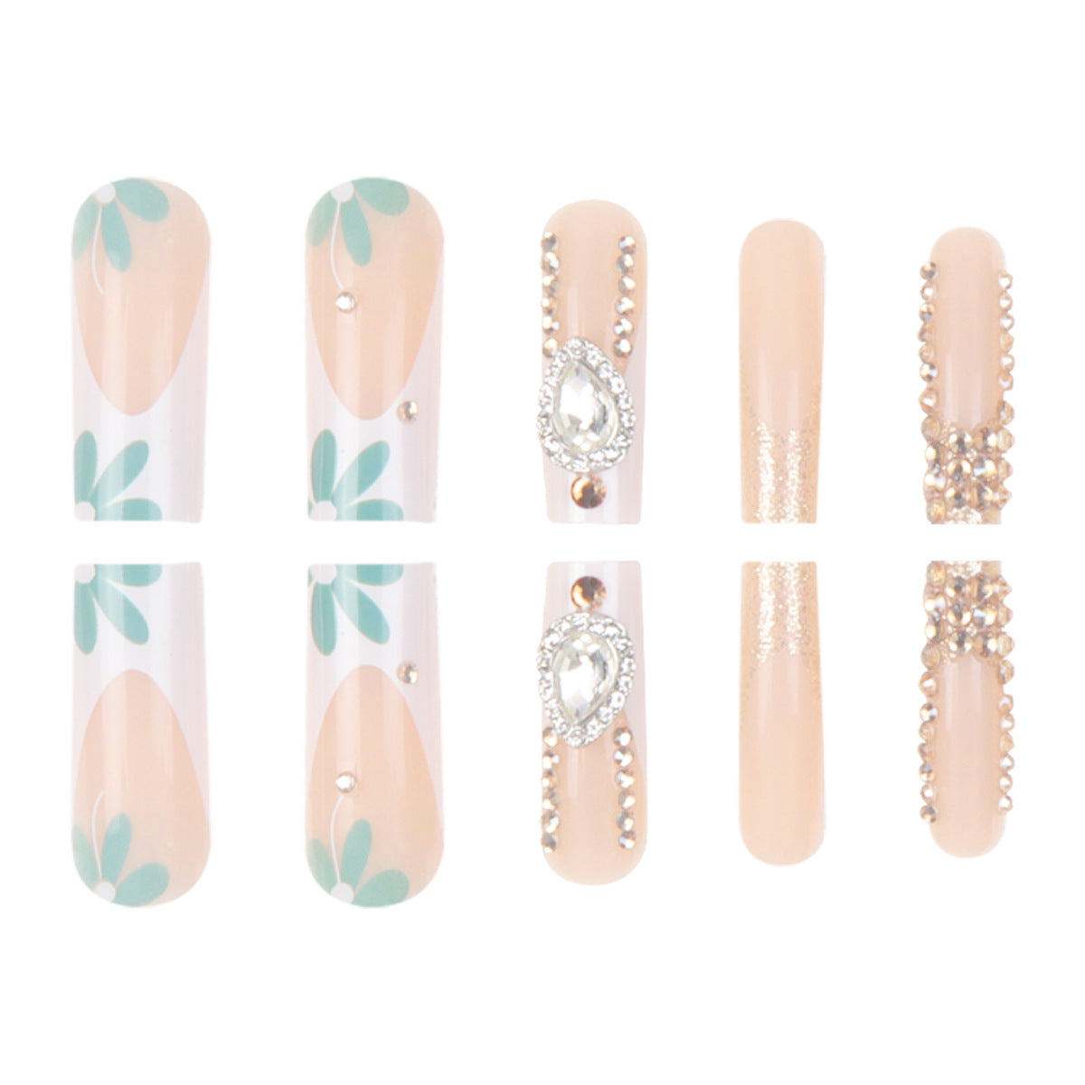 Elegante Floral Stiletto Nagelverstärkungen Brehn