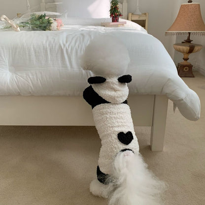 Sherpa-Fleece-Panda-Hoodie-Harness-freundlicher Hundemantel