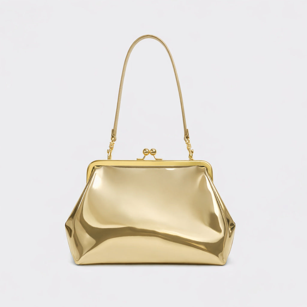 Elegante glänzende Krokodil-Effekt-Handtasche