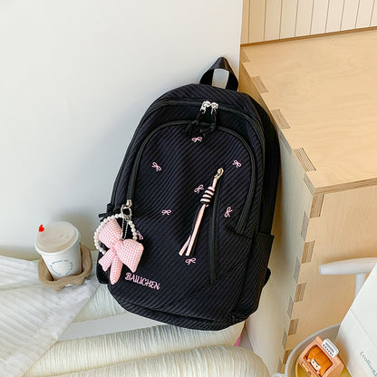 Stylische Bestickte Schleifenakzent Freizeit-Rucksack Brehn