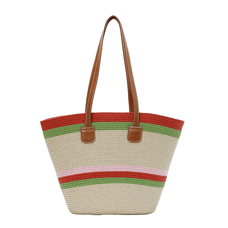 Bunte Strohtasche Strandtasche Brehn