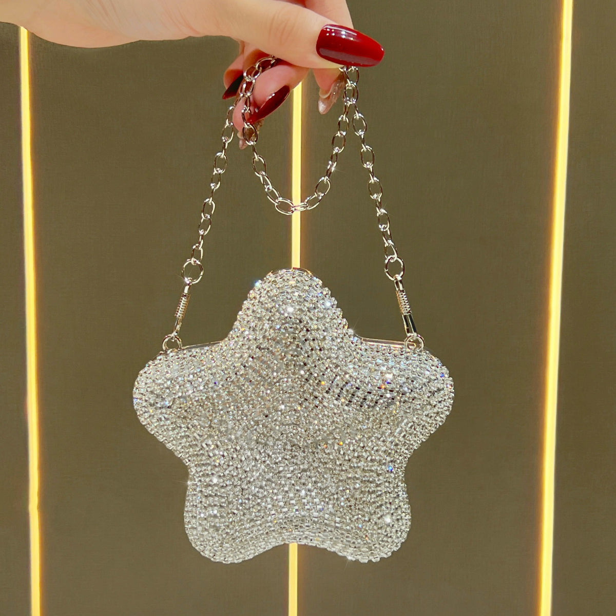 Rhinestone Sternförmige Clutch