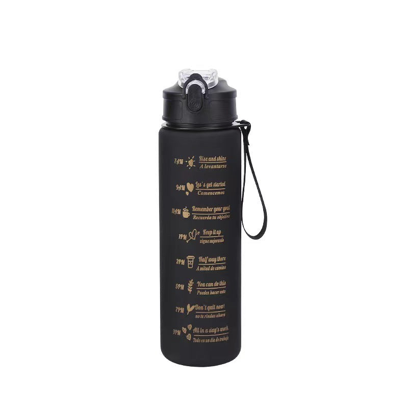 Damen Motivierende Wasserflasche mit Zeitmarkierungen Brehn