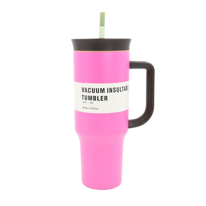 Damen Vakuum-Isolierter Trinkbecher mit Griff und Trinkhalm Brehn