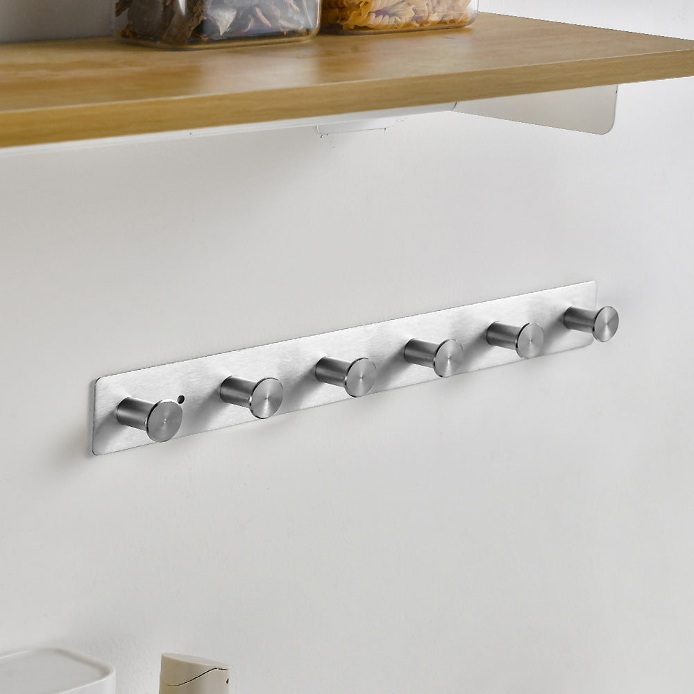 Wandhängende Edelstahl-Garderobe mit Fünf Haken Brehn