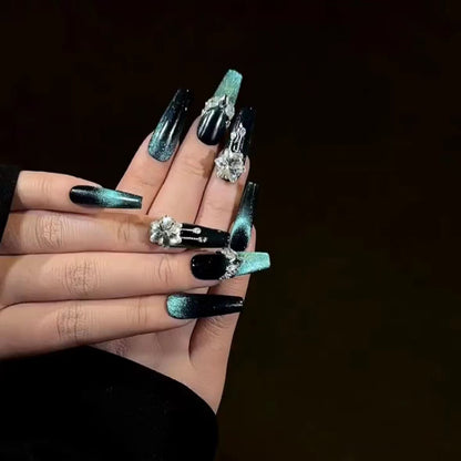 Glamouröse mit Strass betonte Press-On Nägel