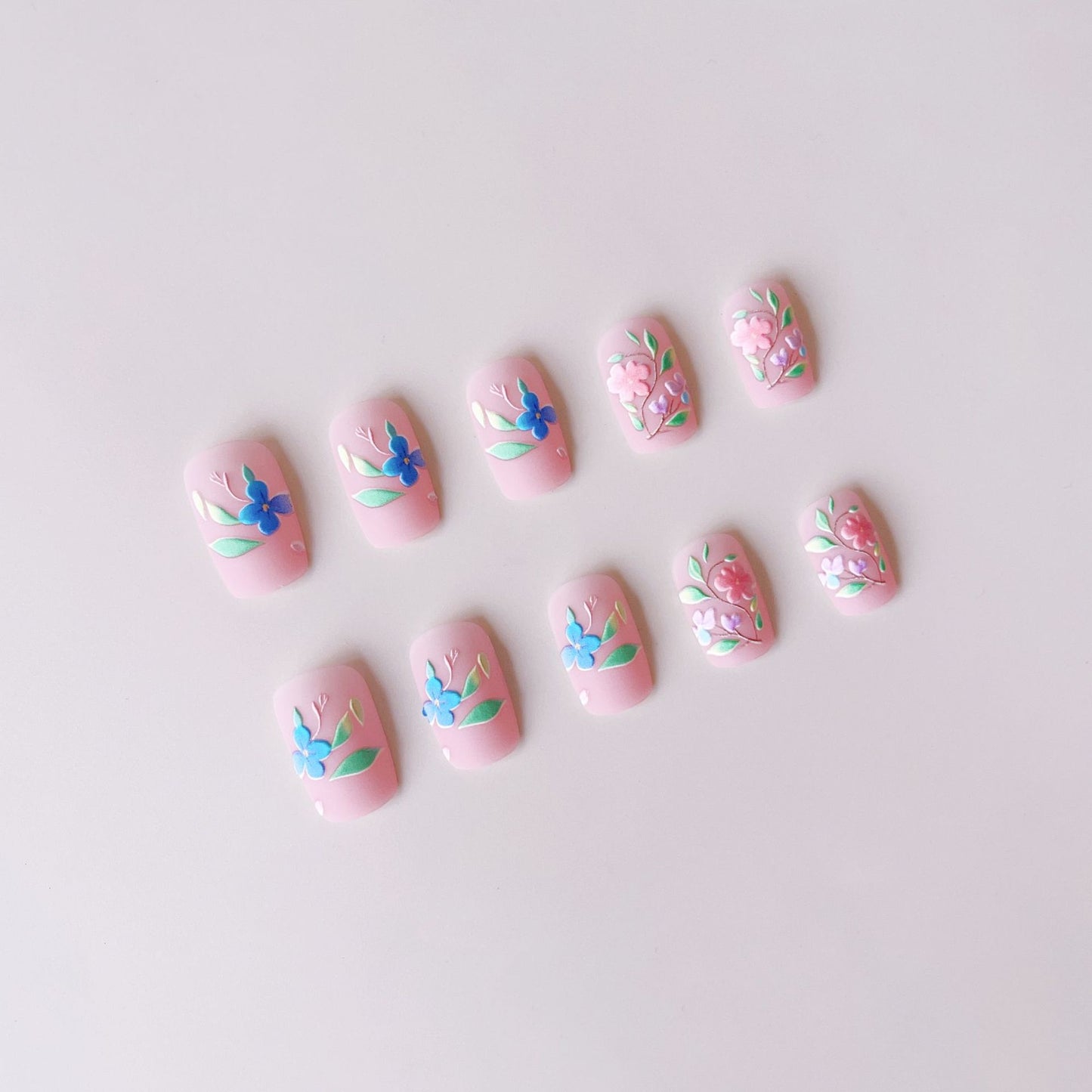 Kunstnagelset mit floralen 3D-Verzierungen Brehn 1788017362