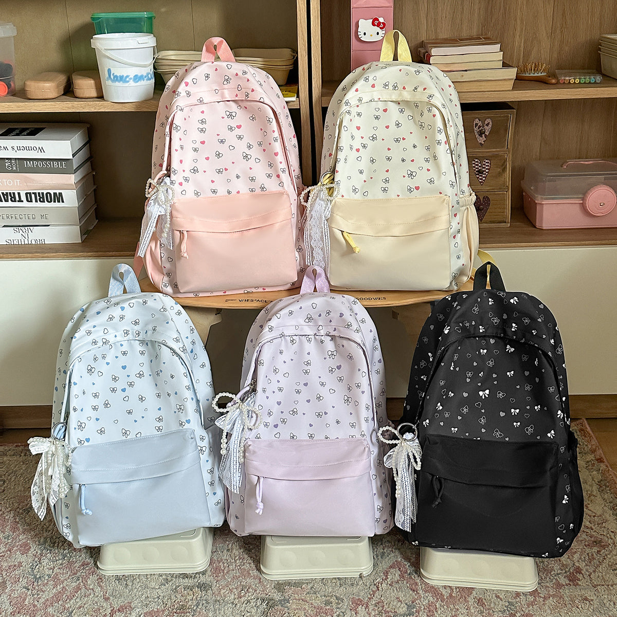 Stylischer Herz-gedruckter Rucksack Brehn