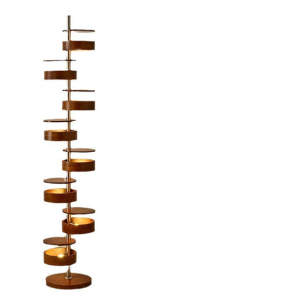 Spiral Stehlampe mit mehreren Lichtscheiben