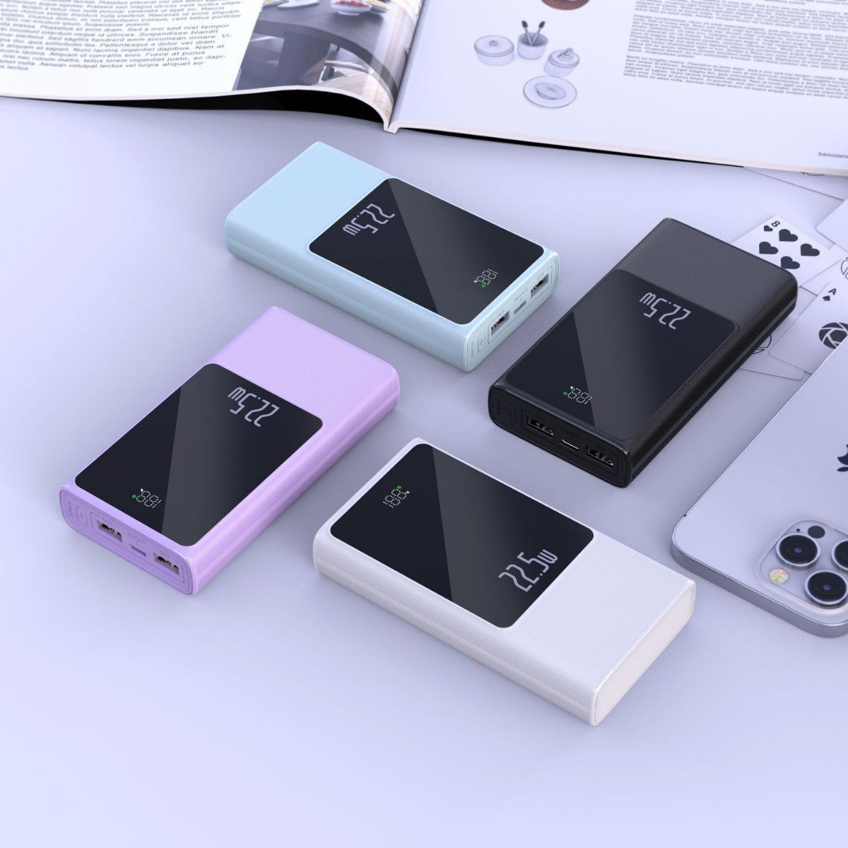 Tragbare Powerbank mit Smart Lcd-Anzeige und Dual-Usb-Anschlüssen Brehn
