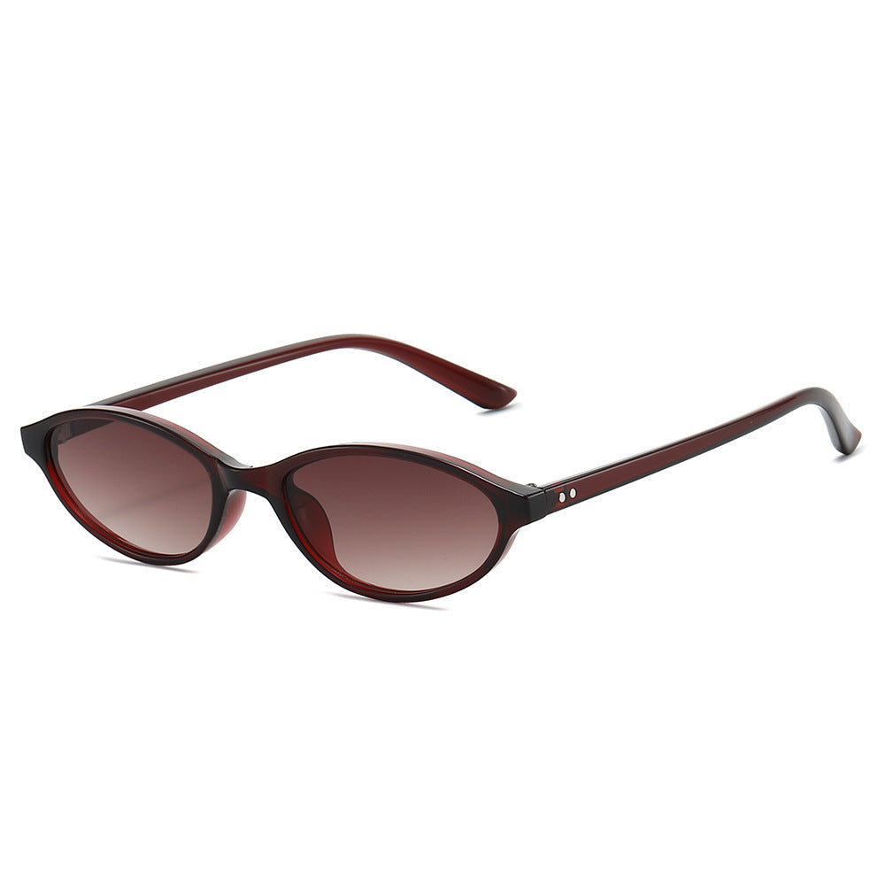Chic Vintage-inspirierte ovale Sonnenbrille Brehn