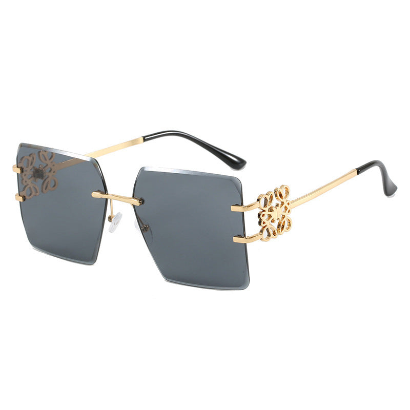 Damen Designer-Sonnenbrille mit auffälligem geometrischem Rahmen Brehn