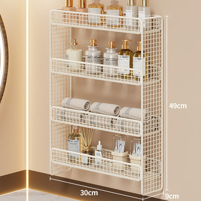 Dreifach-Tier Wandmontierter Metallgitter Badezimmer-Organizer Regal