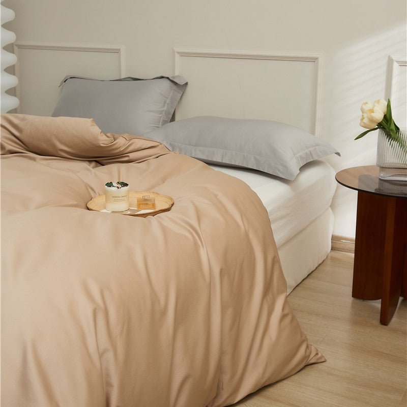 Baumwoll‑Renforcé Duvetbezug mit Soft‑Touch‑Finish und verdecktem Reißverschluss