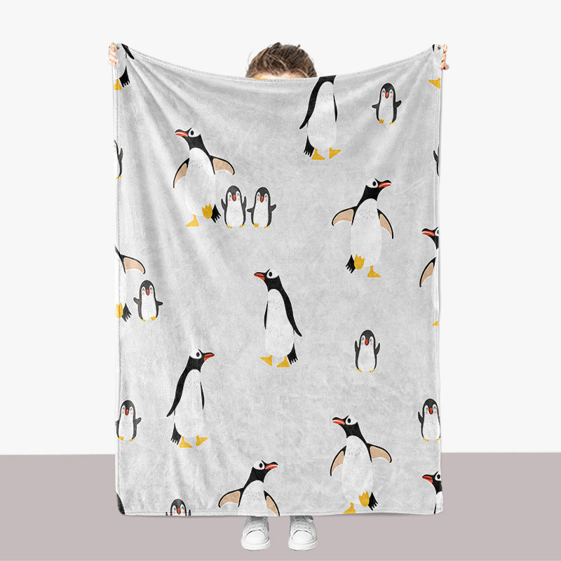 Pinguin-Themen-Plüsch-Wurfdecke