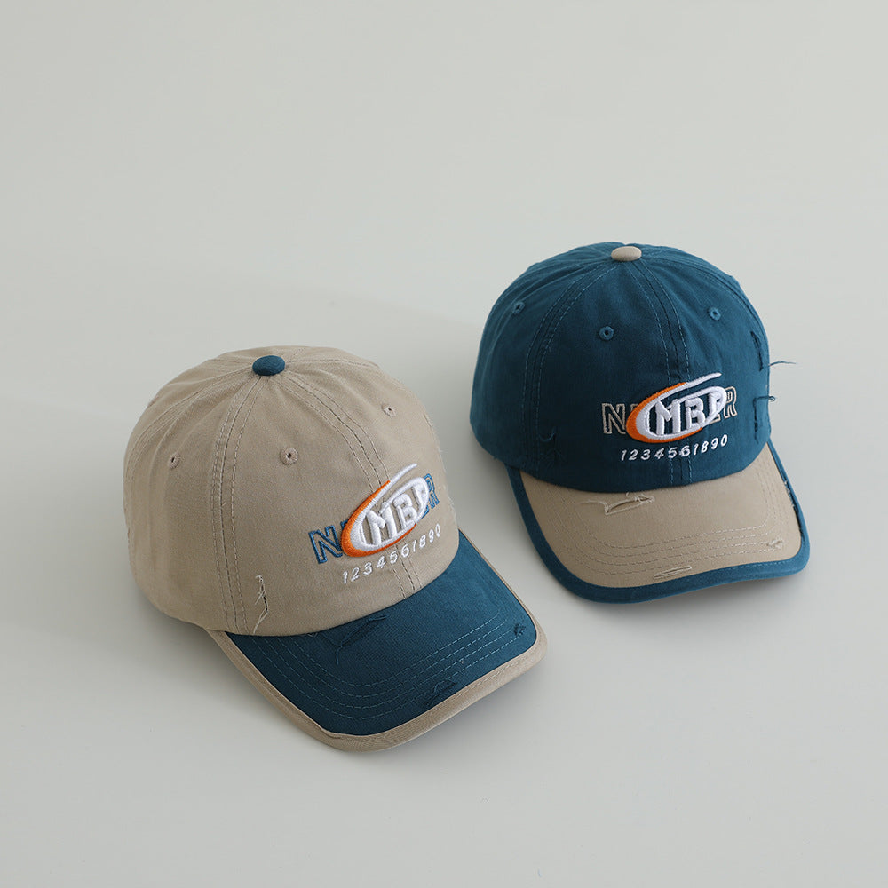Herren Distressed Baumwolle Logo Baseballcap Brehn