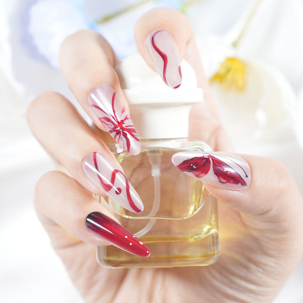 Künstlerisches Lang-Presse-Nageldesign Brehn
