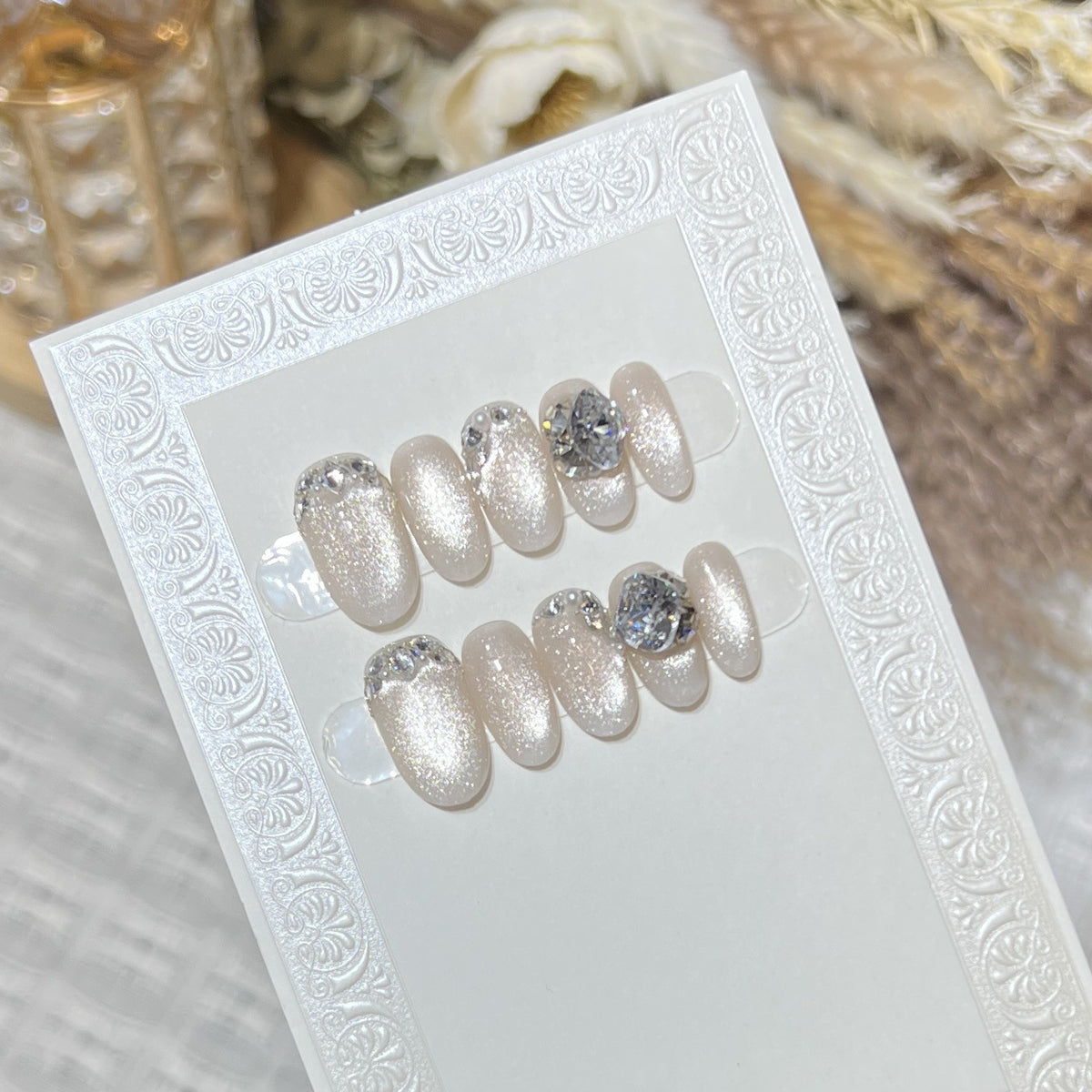 Luxus Edelstein Verzierten Press-On Nail Art Brehn