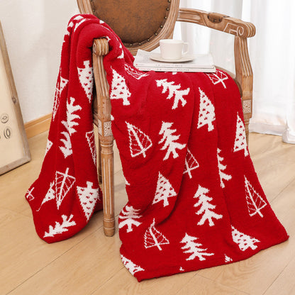 Gemütliche dekorative Strickdecke