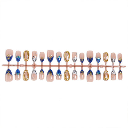Kunstnagelset mit elegantem Blumen- und Glitzer-Design Brehn