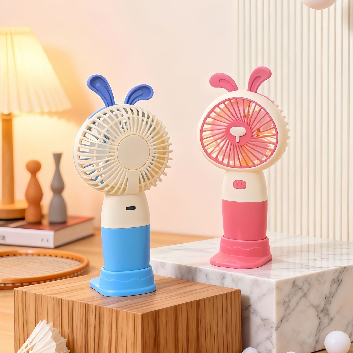 Damen Tragbarer Handventilator mit niedlichem Hasenmotiv Brehn