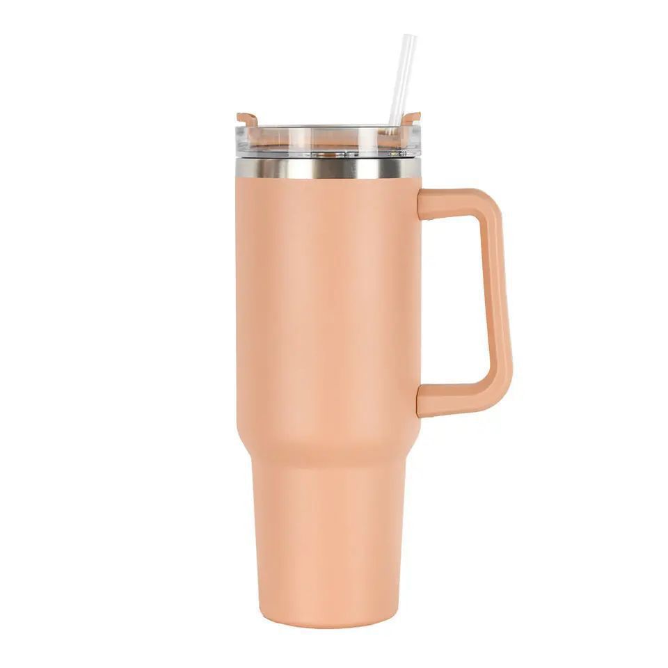 Damen Isolierter Trinkbecher mit Handgriff und Strohhalm Brehn