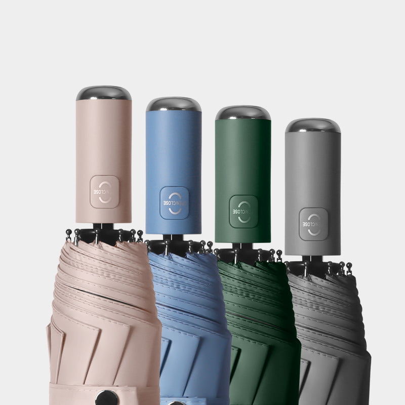 Damen Automatischer Tragbarer Regenschirm mit ergonomischem Griff und reflektierender Sicherheit Brehn