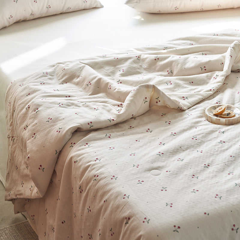 Bettwäsche-Set aus Baumwollsatin mit floralem Vintage-Muster