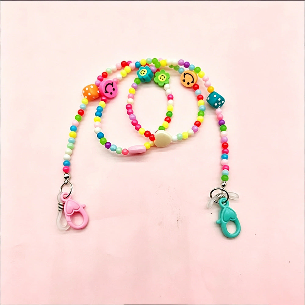 Bunte Perlen Brille Kette Brehn