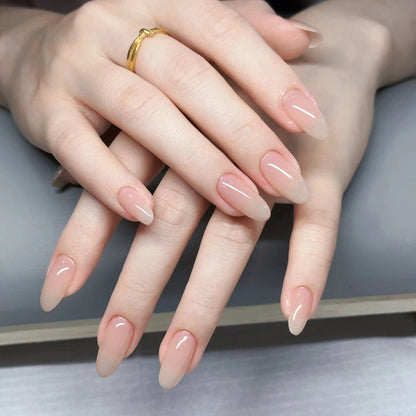 Natürlicher Finish Nude Press-On Nail Set Brehn