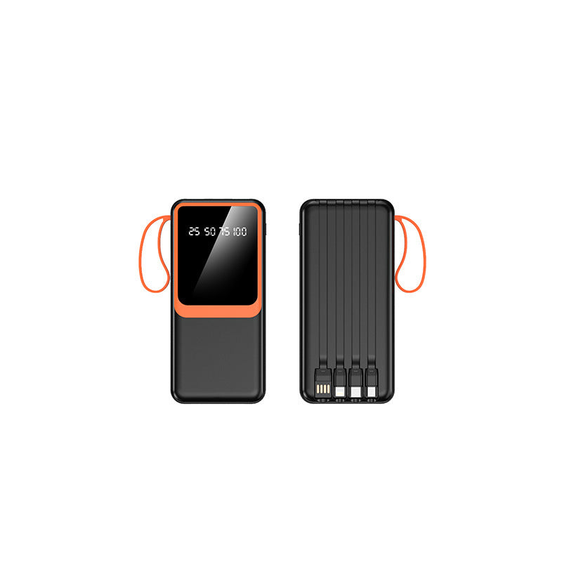 Tragbare Powerbank mit digitaler Ladeanzeige und integriertem Kabel Brehn