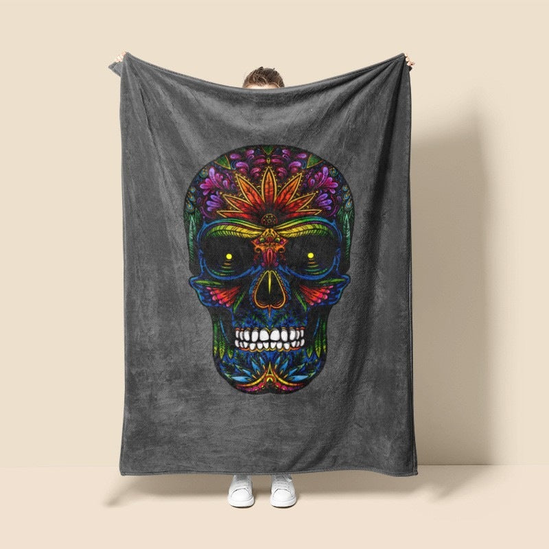 Künstlerische Schädel-Themen-Fleece-Decke