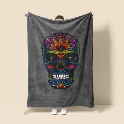 Künstlerische Schädel-Themen-Fleece-Decke