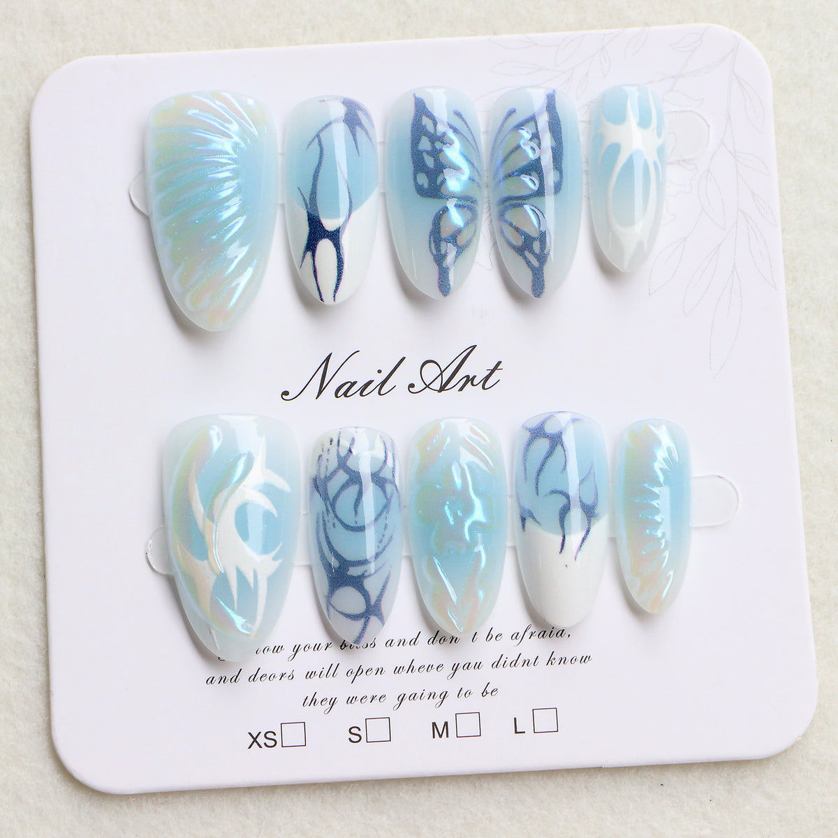 Dekoratives Press-On Nagelkunstset mit ozeanischen Designs Brehn