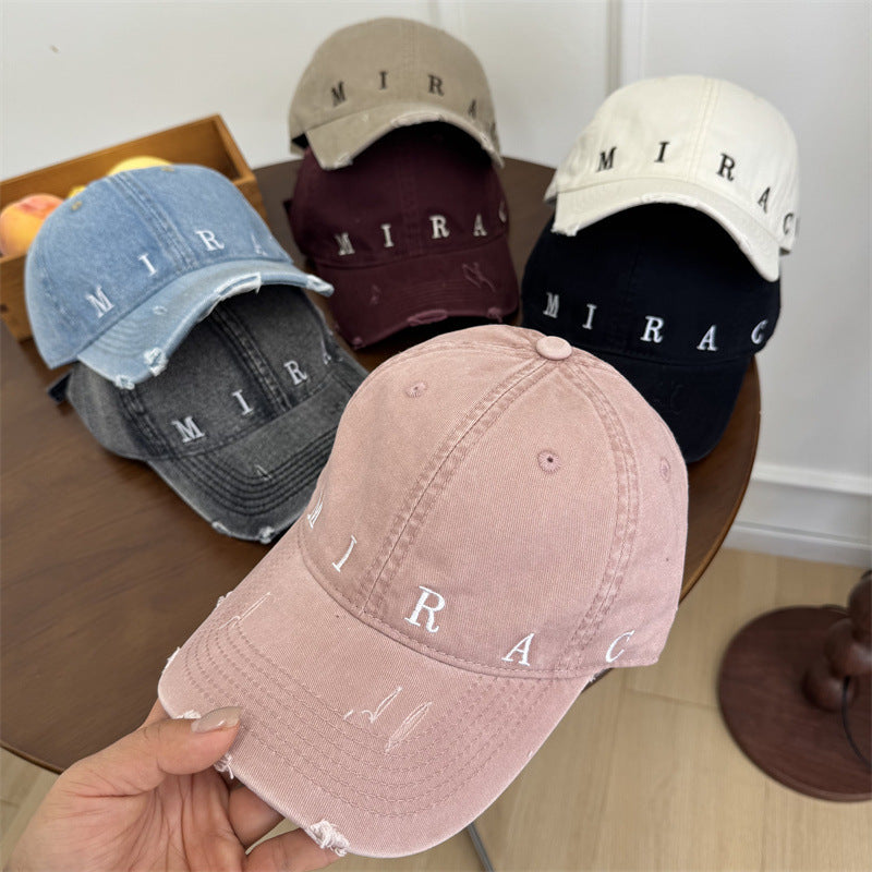 Damen Destroyed Denim Baseball Cap Brehn