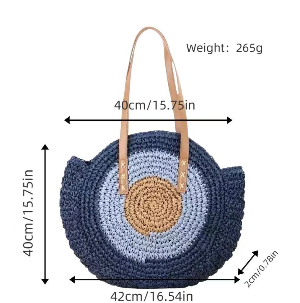 Handgefertigte Basttasche mit Auffälligem Farbverlauf Brehn